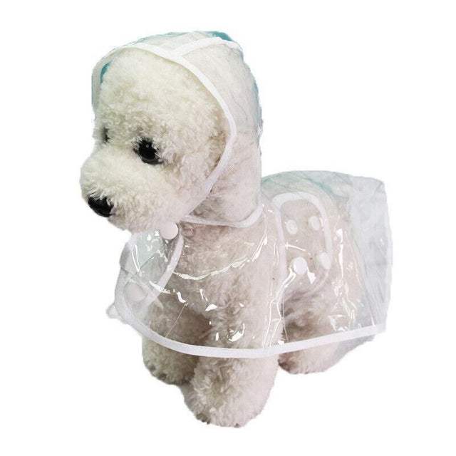 Puppy Waterproof Pet Dog Raincoat Jacket Clothes Vest Rain Coat Outdoor Hoodies White - L