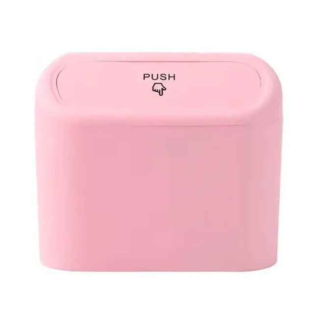 Car Wastebasket Door Mounted Multifunctional Storage Box Trash Bin Organizer - Pink