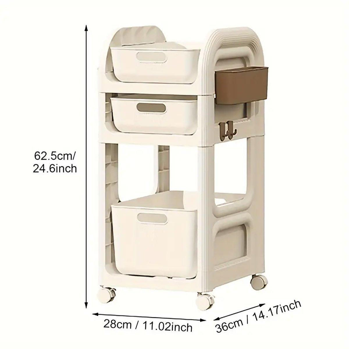 Mobile Storage Trolley Rolling Utility Cart Heavy Duty Organizer with Wheels
