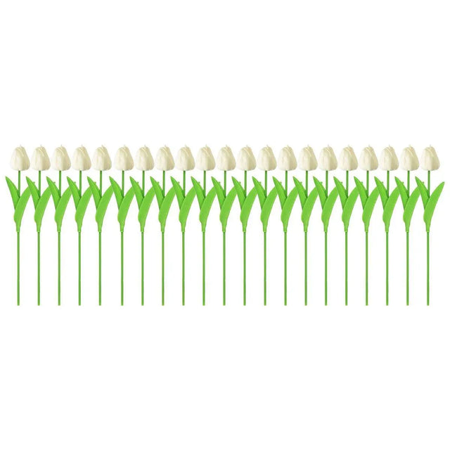 20PCS Real Touch Artificial Tulip Bouquet Fake Flowers for White