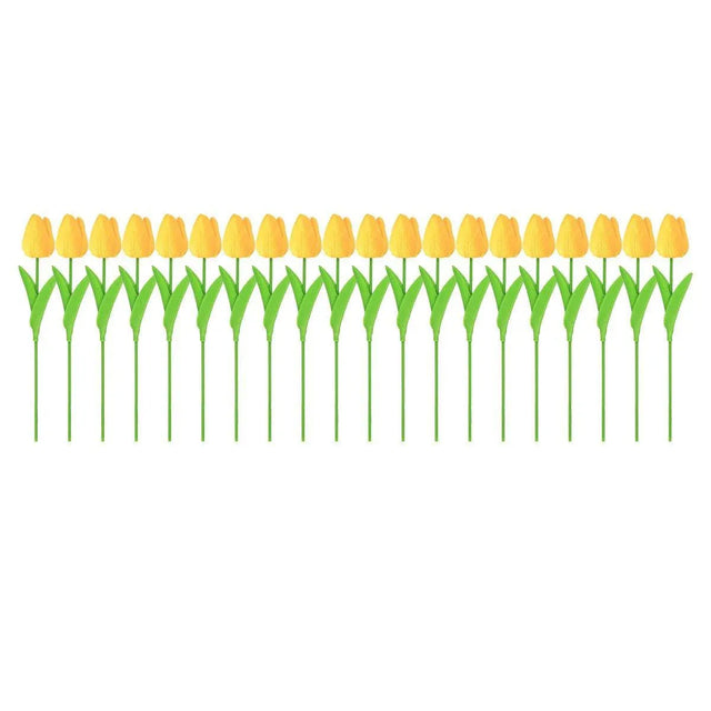 20PCS Real Touch Artificial Tulip Bouquet Fake Flowers for Yellow