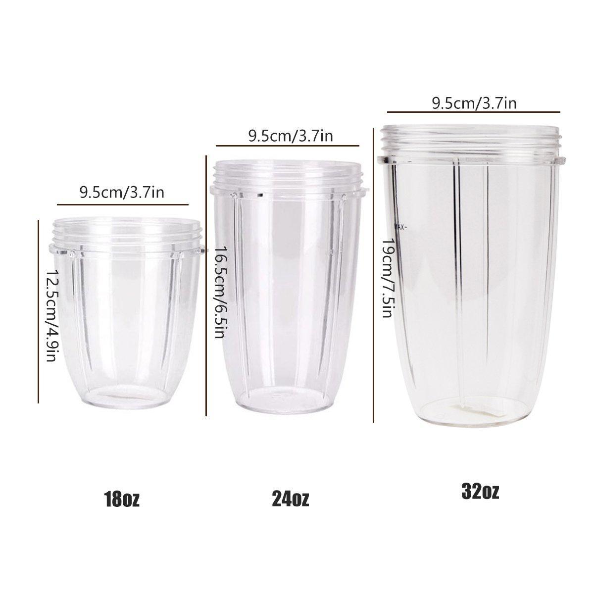 Blender Cups 32OZ 24OZ 18OZ Replacement Accessories Juicer Ice Crushing Blades - 24oz