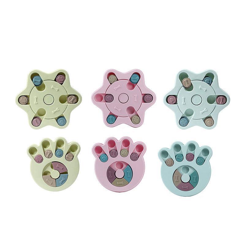 Dog Treat Dispenser Food Puzzle Toy Interactive Training Green Hexagon-Green