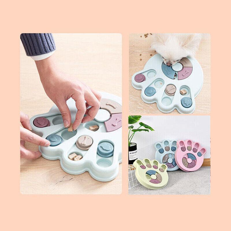 Dog Treat Dispenser Food Puzzle Toy Interactive Training Green Hexagon-Green