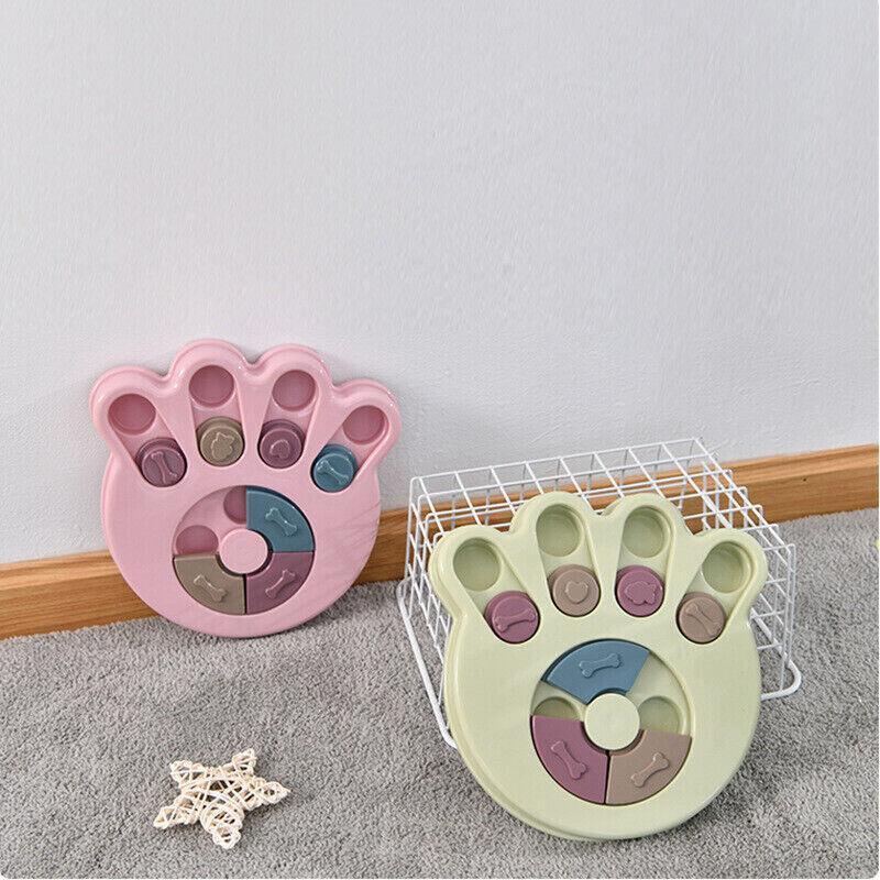 Dog Treat Dispenser Food Puzzle Toy Interactive Training Green Hexagon-Green