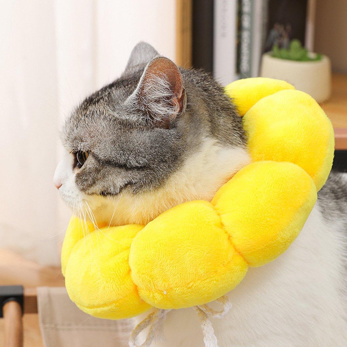 Sunflower Elizabeth Collar for Cats and Dogs Anti Licking Sterilization Headgear - S
