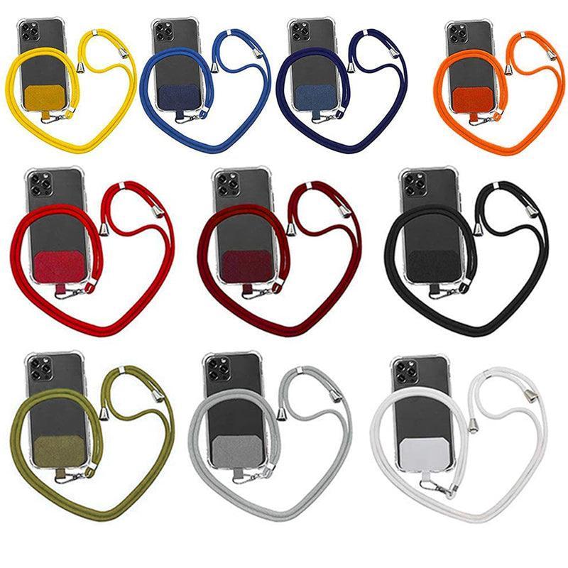 Adjustable Phone Lanyard with Patch for Most Cases Neck Strap Holder - Light Grey