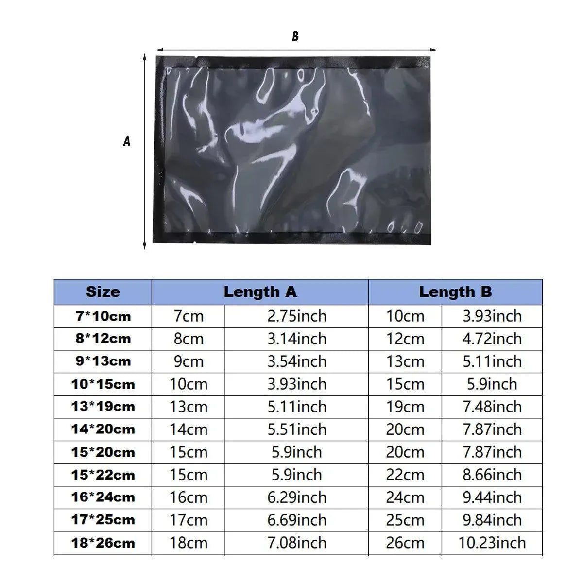 100pcs Transparent Vacuum Bags Air Compression Sealed Food Packaging - 16*24cm