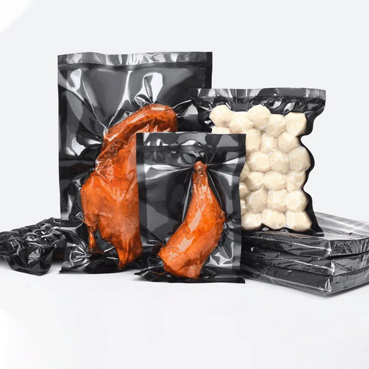 100pcs Transparent Vacuum Bags Air Compression Sealed Food Packaging - 16*24cm