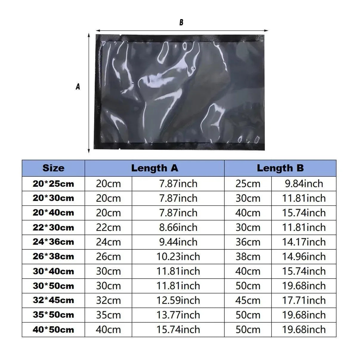 100pcs Transparent Vacuum Bags Air Compression Sealed Food Packaging - 30*40cm