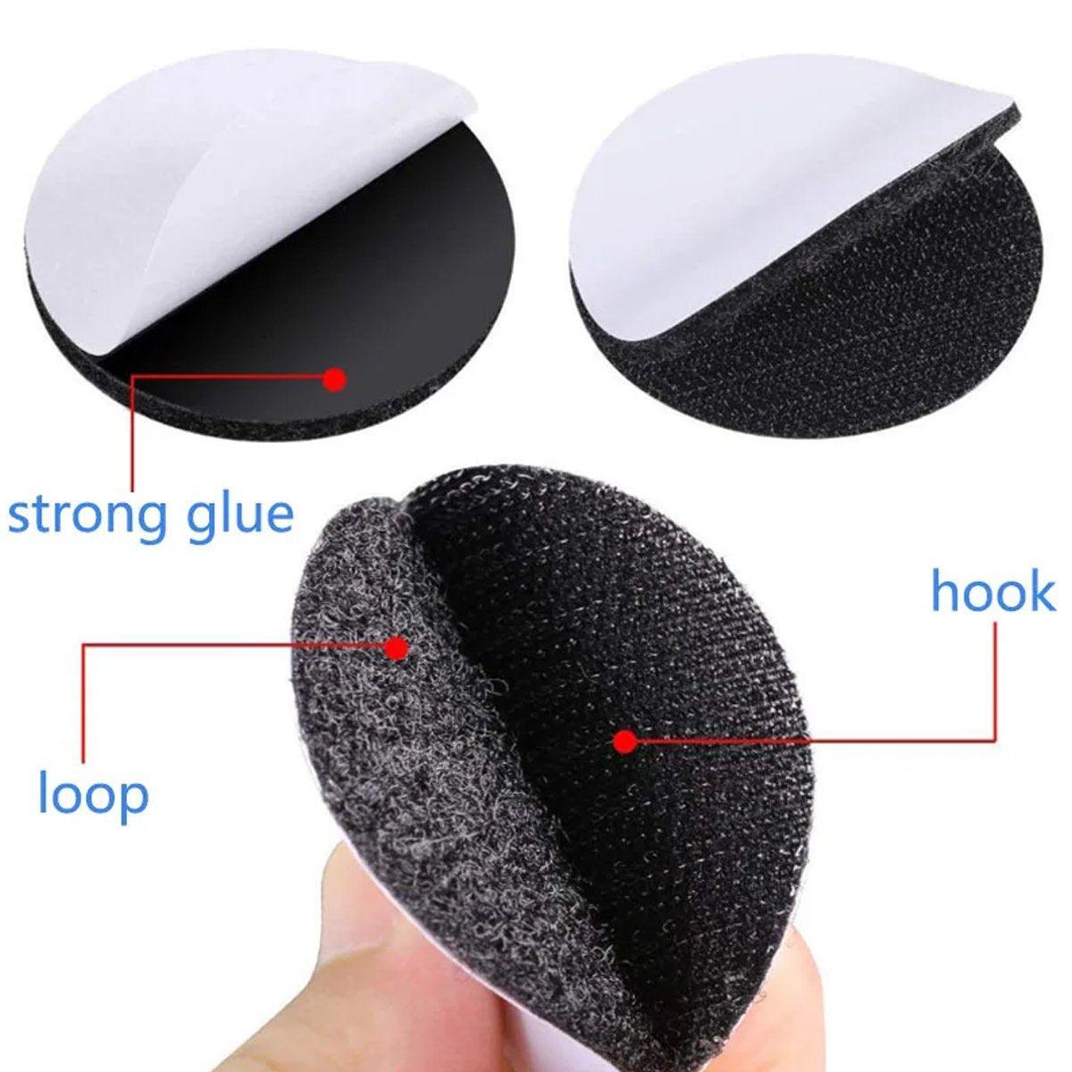 Strong Sticky Round Self Adhesive Dots DIY Bond Tape No Mark Fasteners - White 20Pairs - 20mm