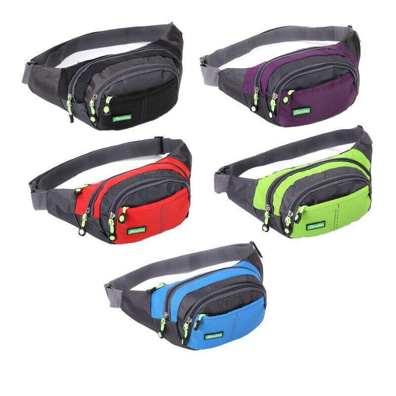 Fanny Pack Zip Pouch Hiking Climbing Sport Bum Waist Bag - Black