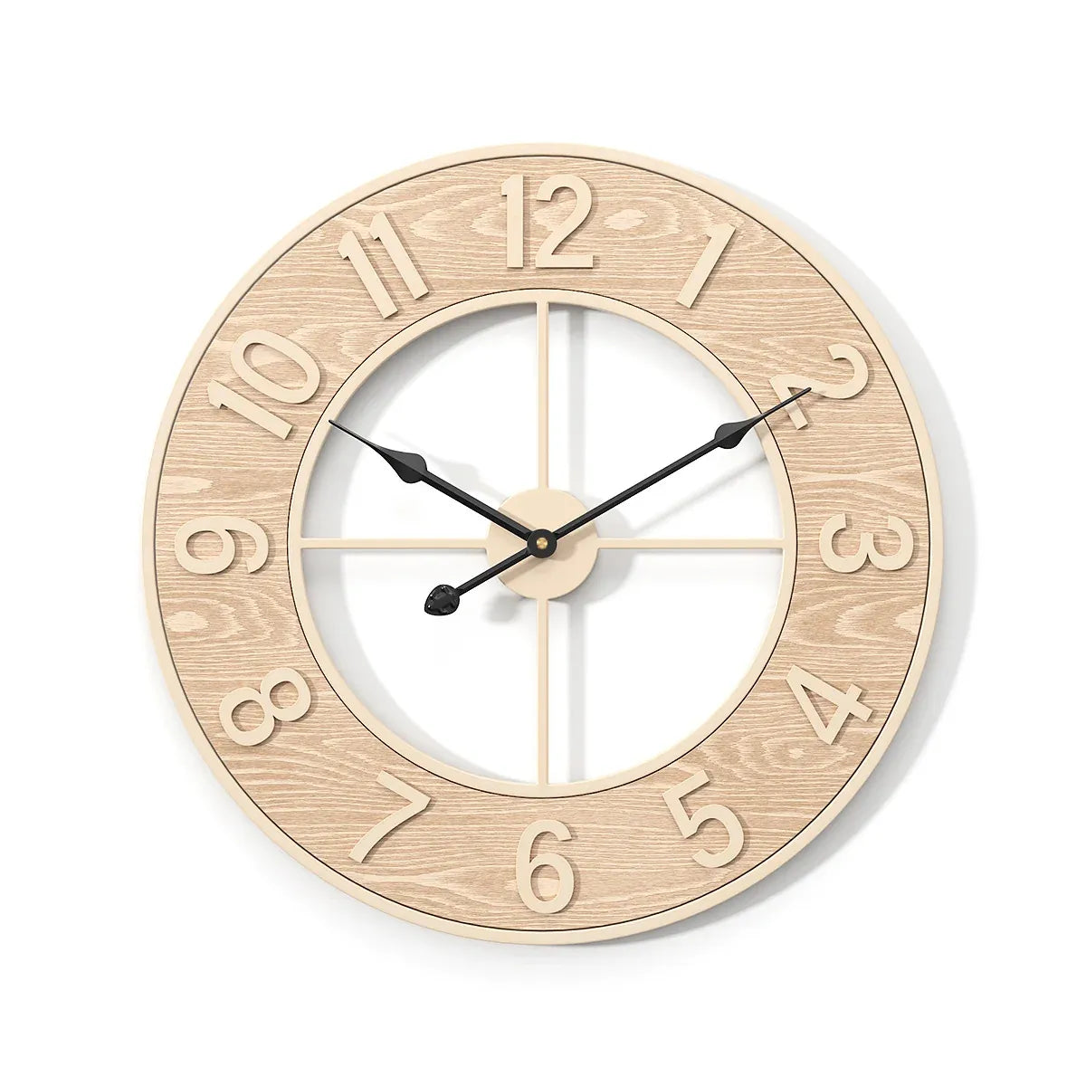 Living Room Wooden Clock Home Silent Clock Wall Mounted For Home Decoration