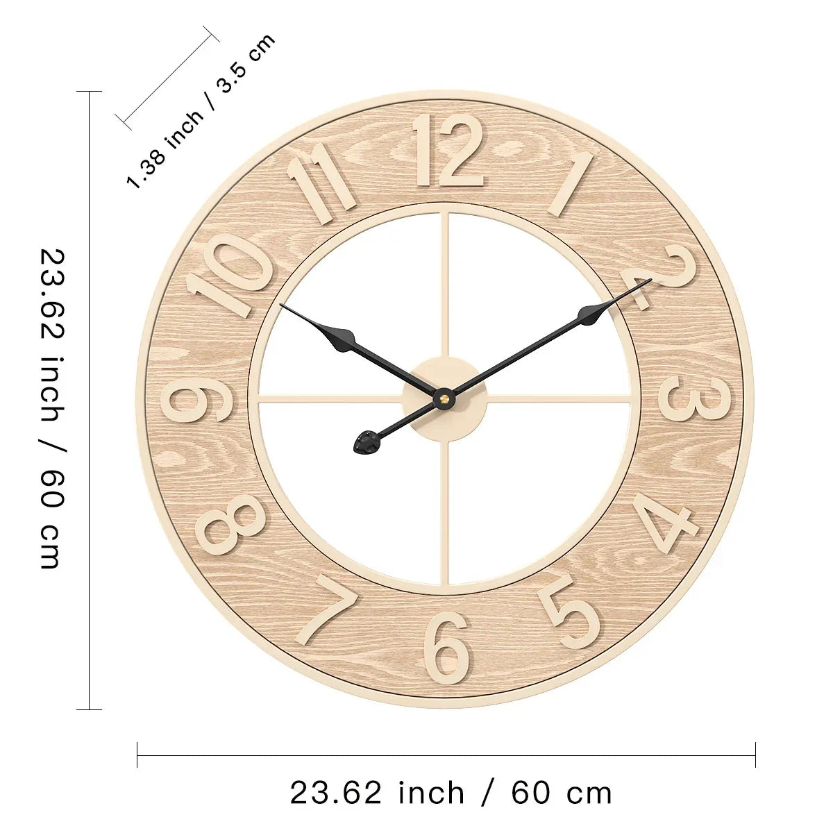Living Room Wooden Clock Home Silent Clock Wall Mounted For Home Decoration