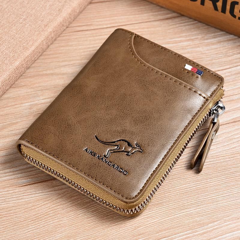 Men'S Rfid Blocking Leather Short Wallet Credit Id Card Cash Holder Purse
