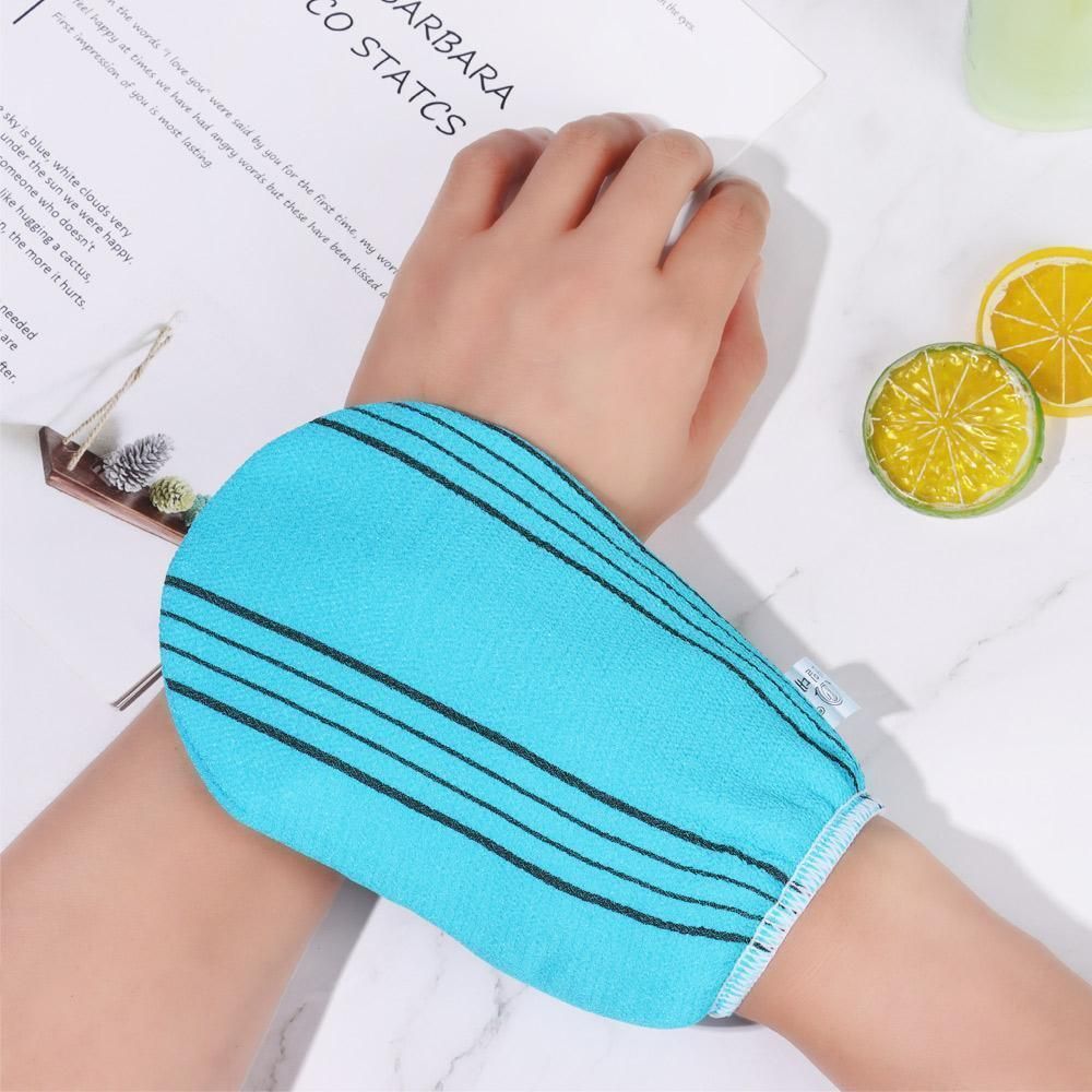 Fiber Cleaner Bath Glove Exfoliating Towel Body Rub Shower Scrub Glove Washcloth - Green