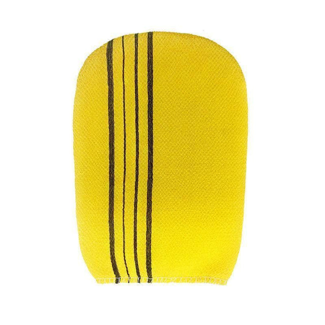 Fiber Cleaner Bath Glove Towel Body Rub Shower Scrub Glove Washcloth - Yellow