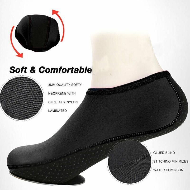 Unisex Water Shoes Slip On Aqua Socks Swim Surf Diving Yoga Exercise Reef Shoes - Black-XXL