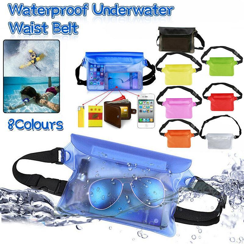 Waterproof Underwater Waist Belt Bum Bag Beach Swimming Boating Dry Phone Pouch - Green