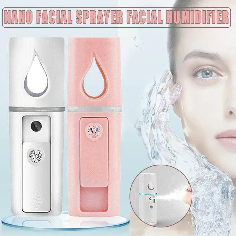 L2 Mini Nano Facial Mister With Top Mirror Rechargeable Cool Mist Sprayer  Au - White