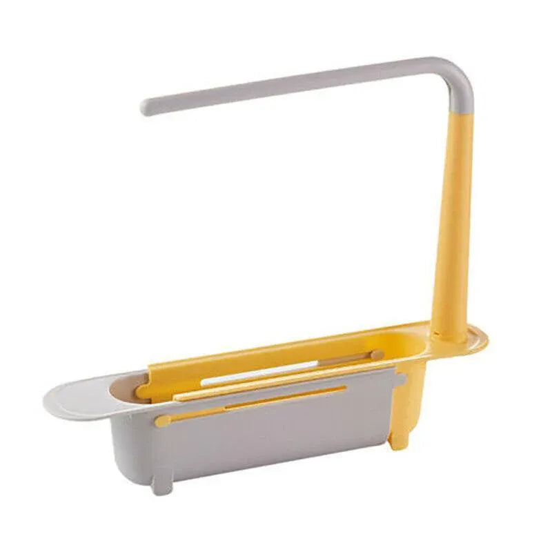 Telescopic Sink Rack Holder Expandable Storage Drain Basket Home Kitchen Tools - Green
