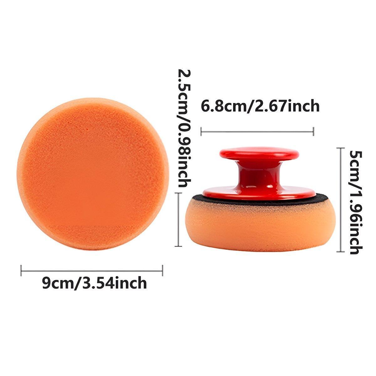 5pcs Car Polishing Sponge with Handle Manual Buffing Pads for Auto Detailing
