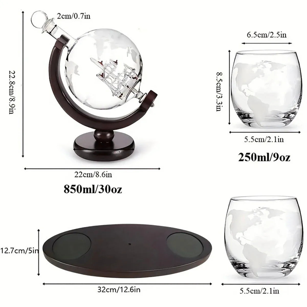 Globe Wine Decanter Glass Bottle Divider Whisky Liquor Dispenser For Home Bar