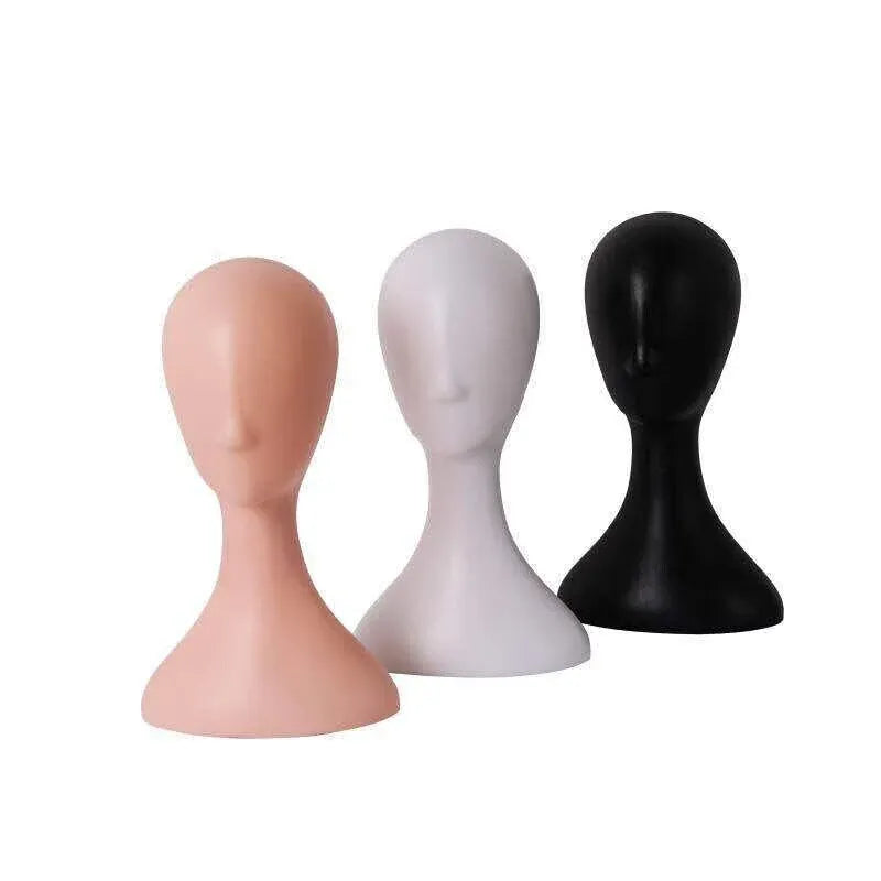 Display Stand Female Mannequin Head for Wig Hat Scarf Hair Model - White