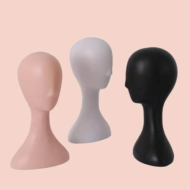 Display Stand Female Mannequin Head for Wig Hat Scarf Hair Model - White