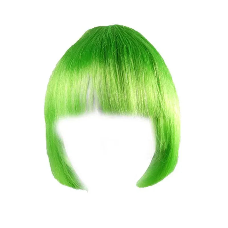 Short Bob Wig with Bangs for Women Synthetic Cosplay Party Hair in 14 Colours - Green
