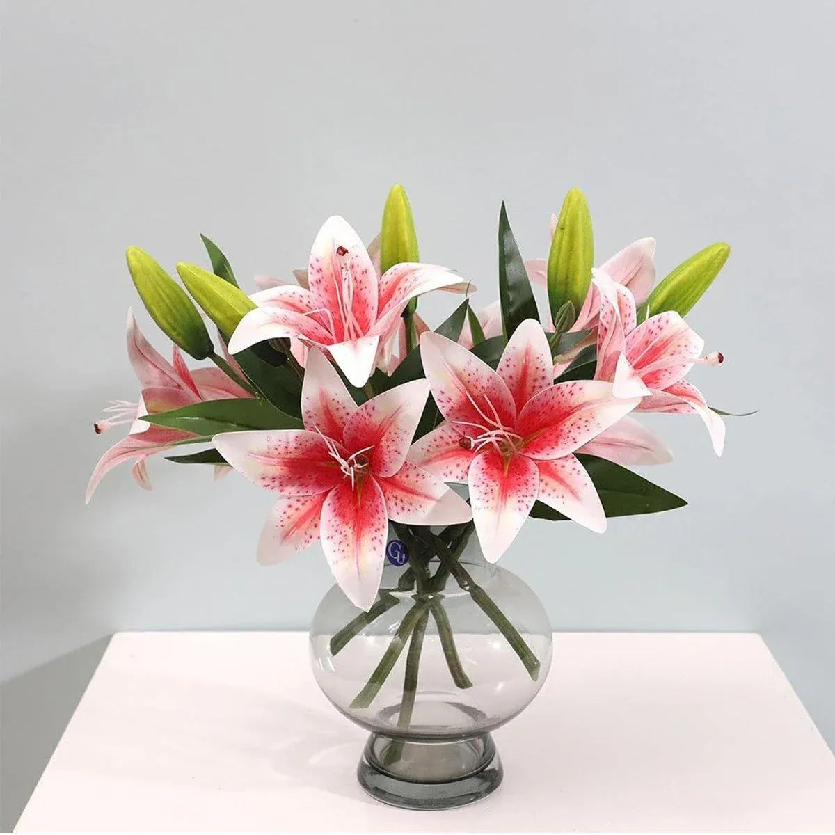 2PCS Artificial Lily Flowers Wedding Home Decor Fake Wild Lily Floral Stems