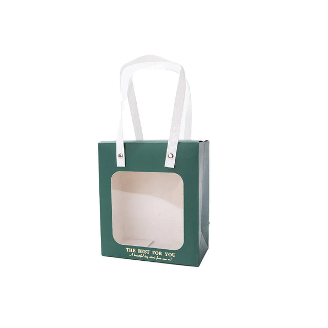 20pcs Translucent Gift Bags Packaging Tote Birthday Party Favors Candy Bags - Green-S Size