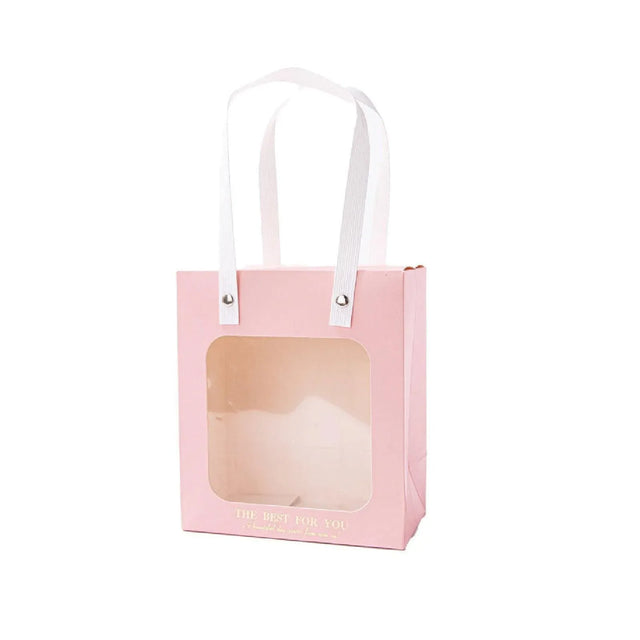 20pcs Translucent Gift Bags Packaging Tote Birthday Party Favors - Pink-M Size
