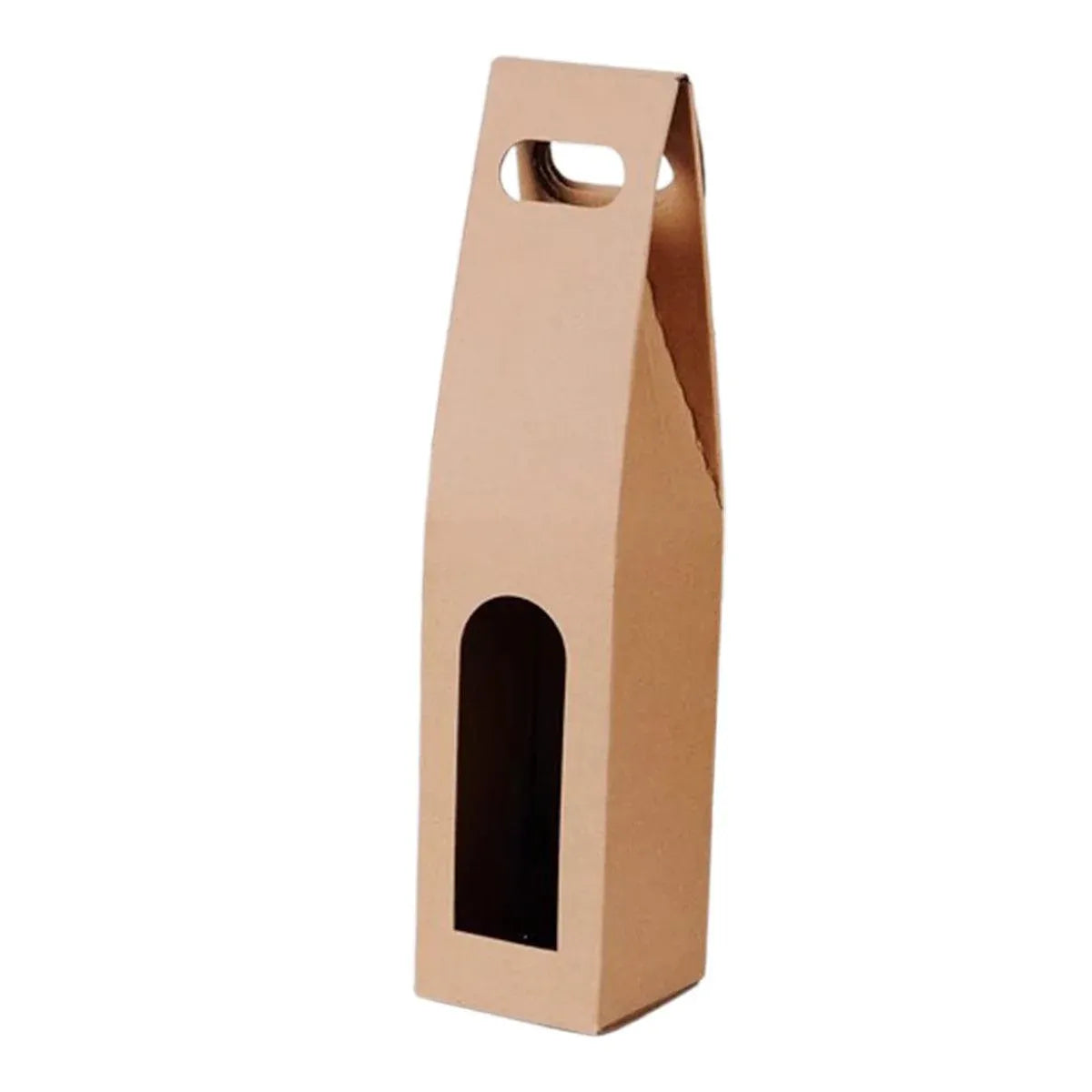 30pcs Kraft Paper Wine Box for Gift Packaging Portable Wine Bottle Storage Box - Double