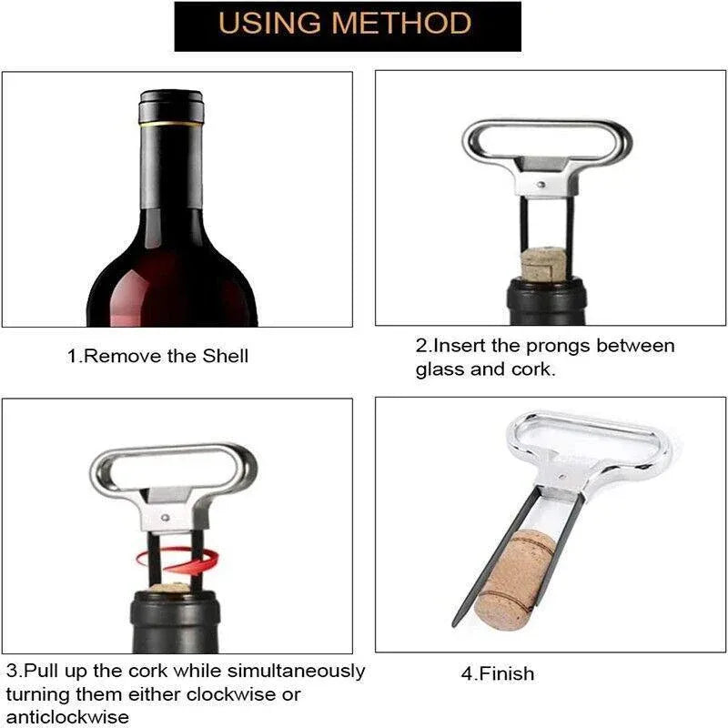 Stainless Steel Wine Cork Puller Opener for Fragile or Damaged Corks