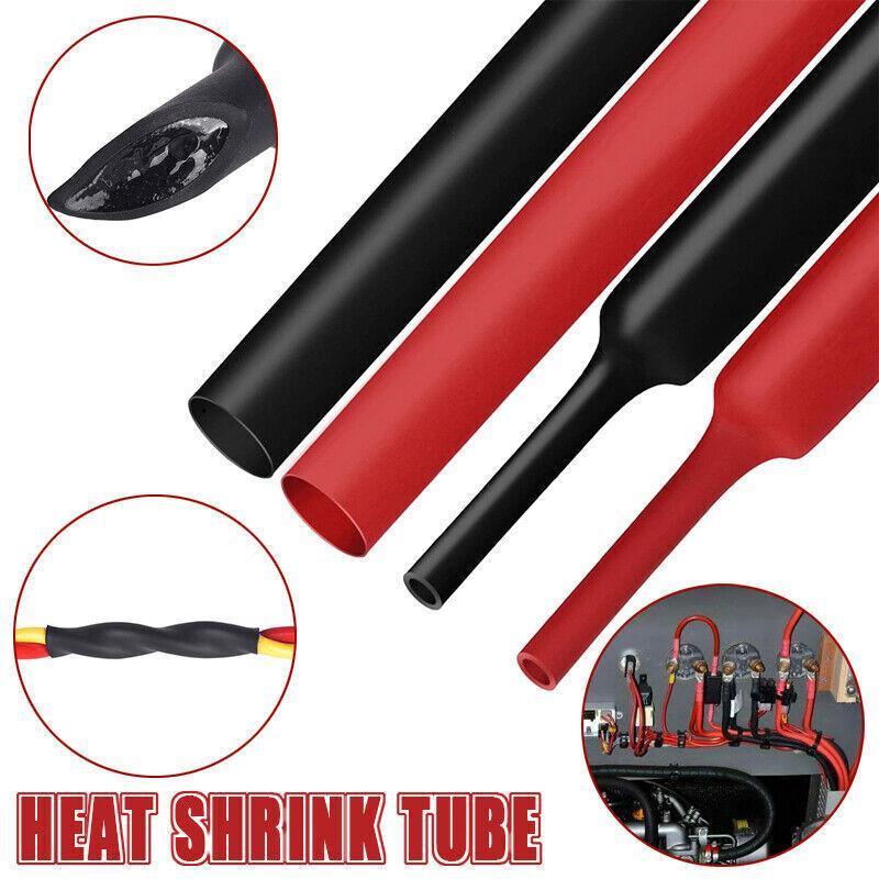 Grade Marine Heat Shrink Tubing 3:1 Wire Sleeve Glue Inside Fast Wrap Insulation Black 5M - 25.4mm*5M