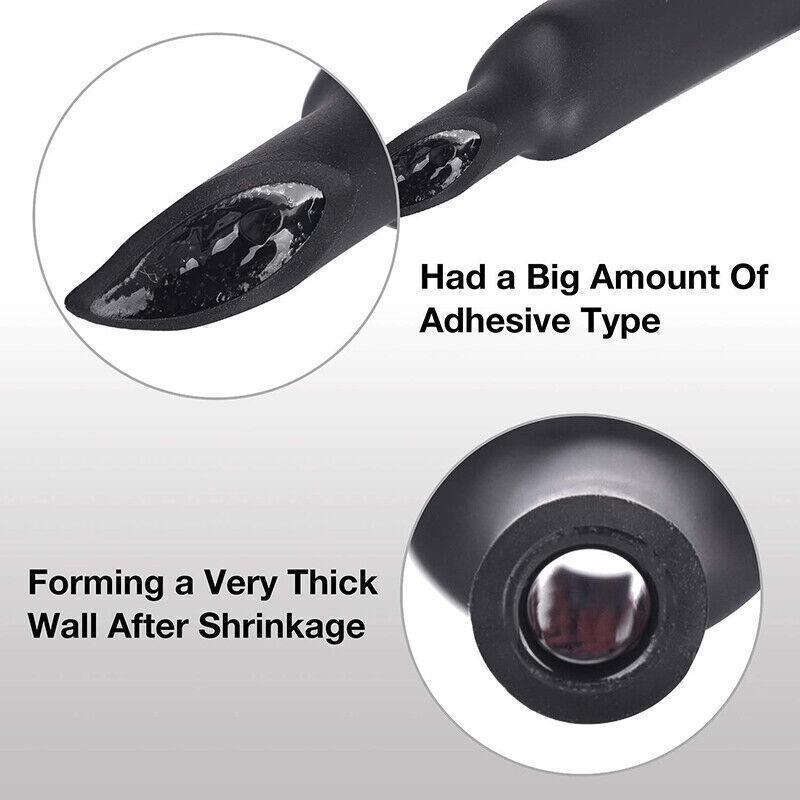 Grade Marine Heat Shrink Tubing 3:1 Wire Sleeve Glue Inside Fast Wrap Insulation Black 5M - 25.4mm*5M