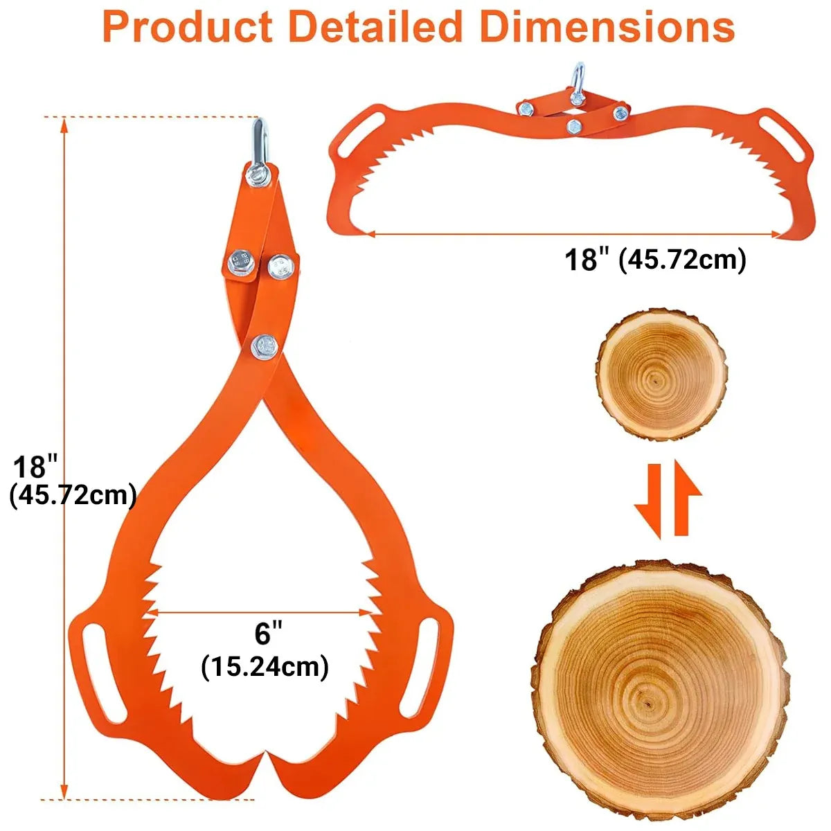 Heavy Duty Wood Handling Hook Log Lifting Clamp For Loading Unloading Sturdy