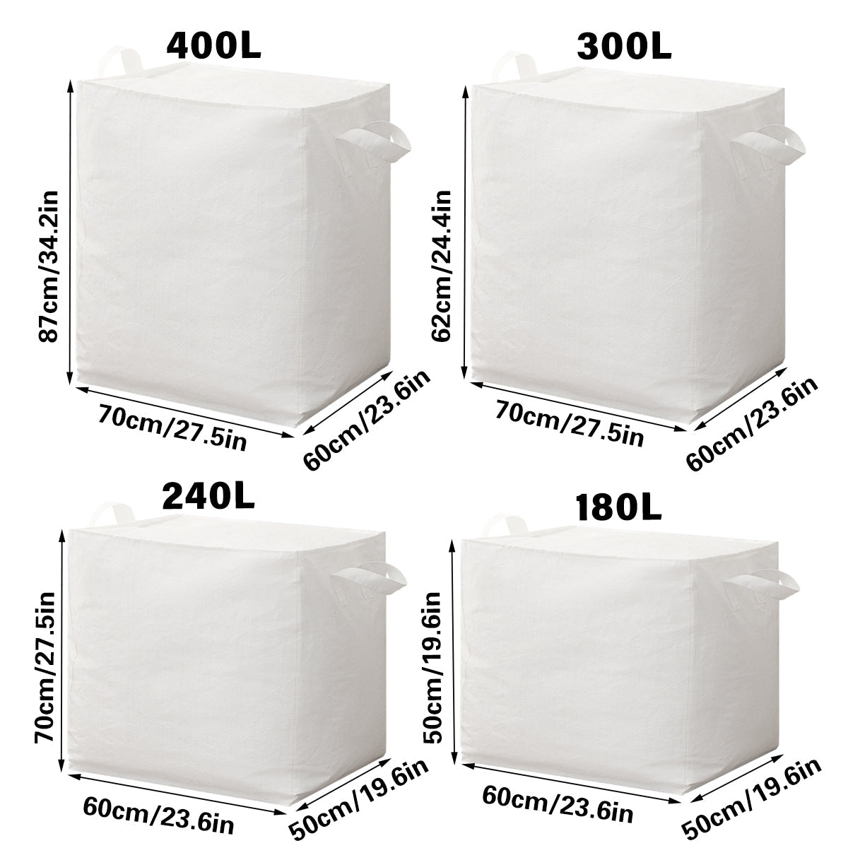 Large Capacity Moving Bag Packing Quilt Storage Luggage Clothing Organizer Tote - 240L