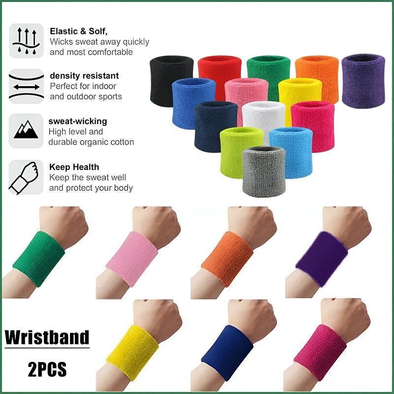 Wristbands Headband Sweatbands Sweat Band For Sport Tennis Badminton Yoga Cotton - Purple