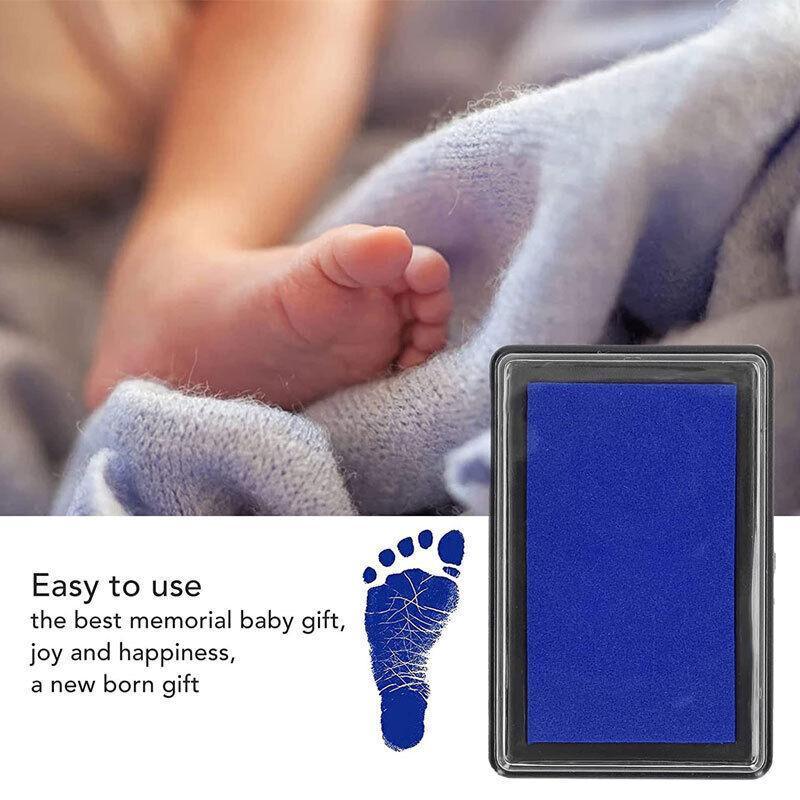 Stamp Ink Pad Rectangular 63x95mm for Rubber Stamps Office Fingerprint Stamping - Blue