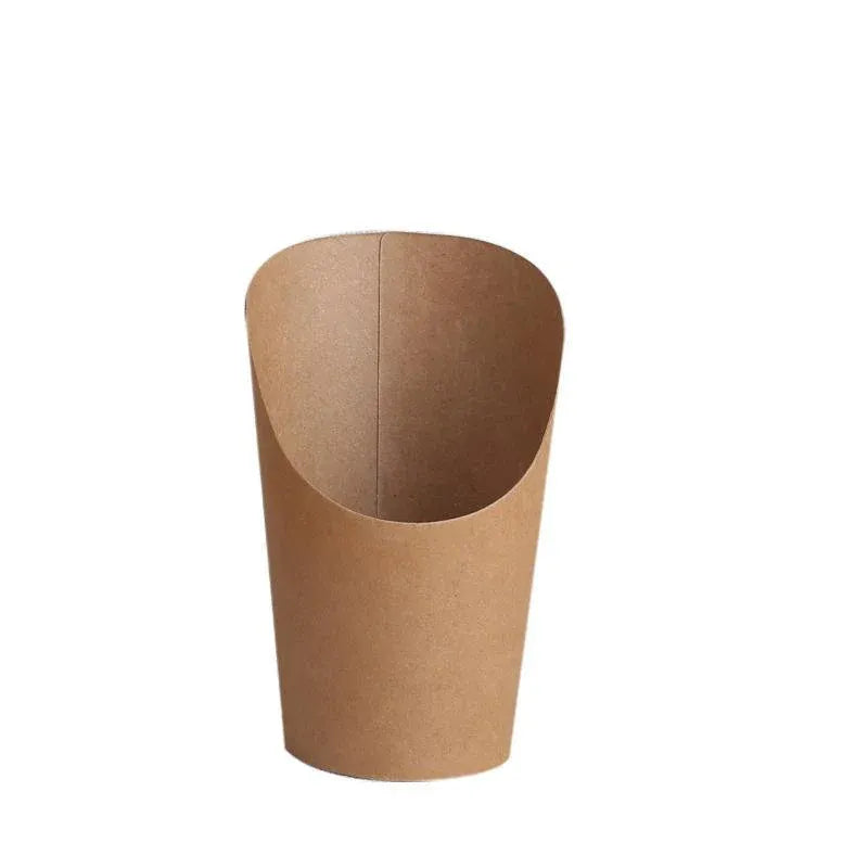 French Fries Holder Kraft Paper Cups Holder Disposable Paper Cups - 12OZ