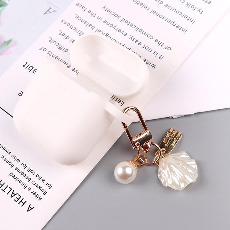 Womens Cute Key Rings Shell Heart Pearl Shape Keychain Charm Bag Hanger Pendants - 5