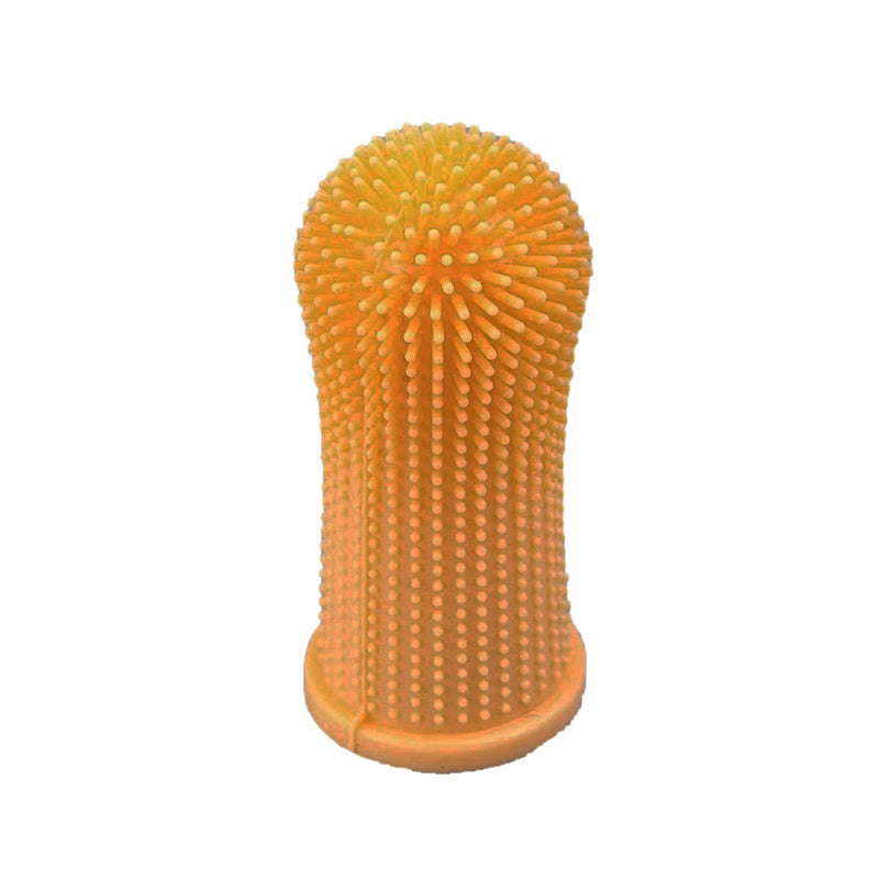 Premium Oral Care Dog Cat Toothbrush Finger Toothbrush Finger Silicone - Yellow