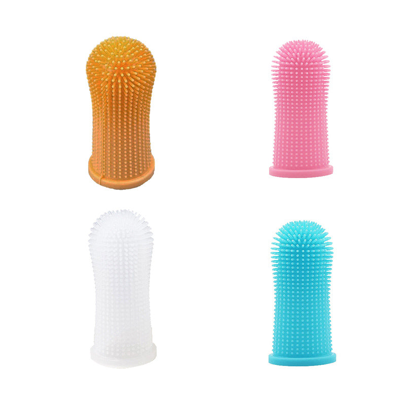 Premium Oral Care Dog Cat Toothbrush Finger Toothbrush Finger Silicone - Pink