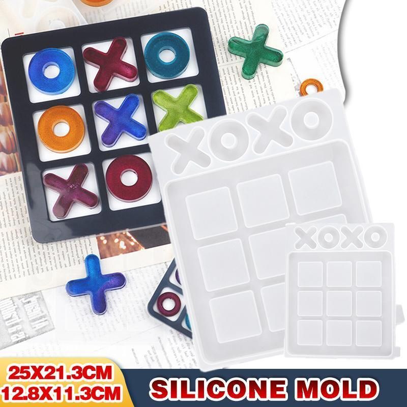 Silicone Mold Making Tic-Tac-Toe Game Jewelry Resin Casting Mould Craft DIY Tool - Large