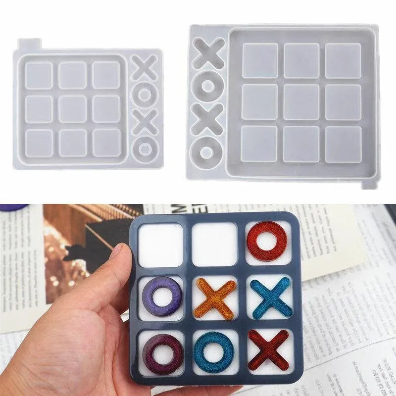 Silicone Mold Making Tic-Tac-Toe Game Jewelry Resin Casting Mould Craft DIY Tool - Large