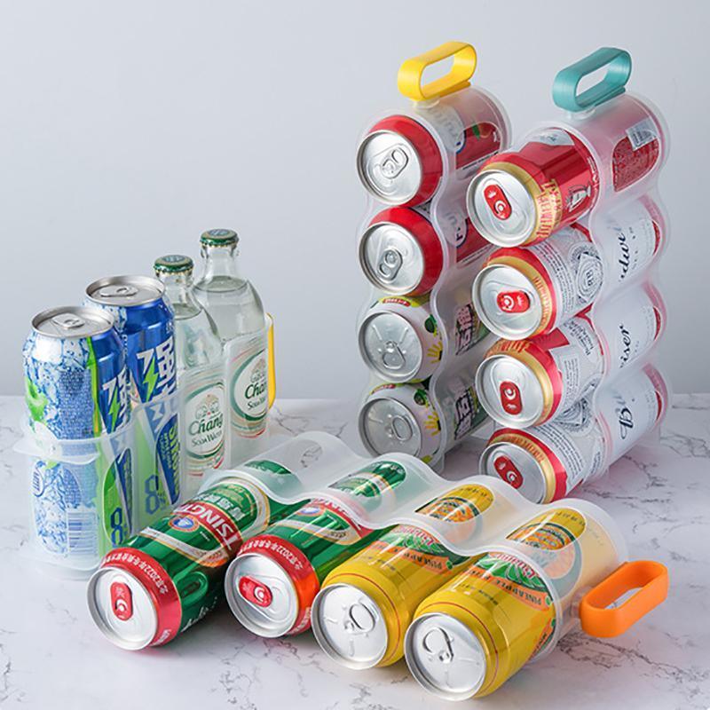 Beer Soda Can Storage Holder Kitchen Fridge Space Saver Rack Organizer 1-3PCS - Yellow