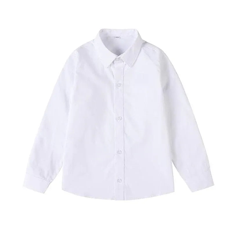 White Girls Peter Pan Collar Long Sleeve School Shirt with two button Adjustable Cuff - S