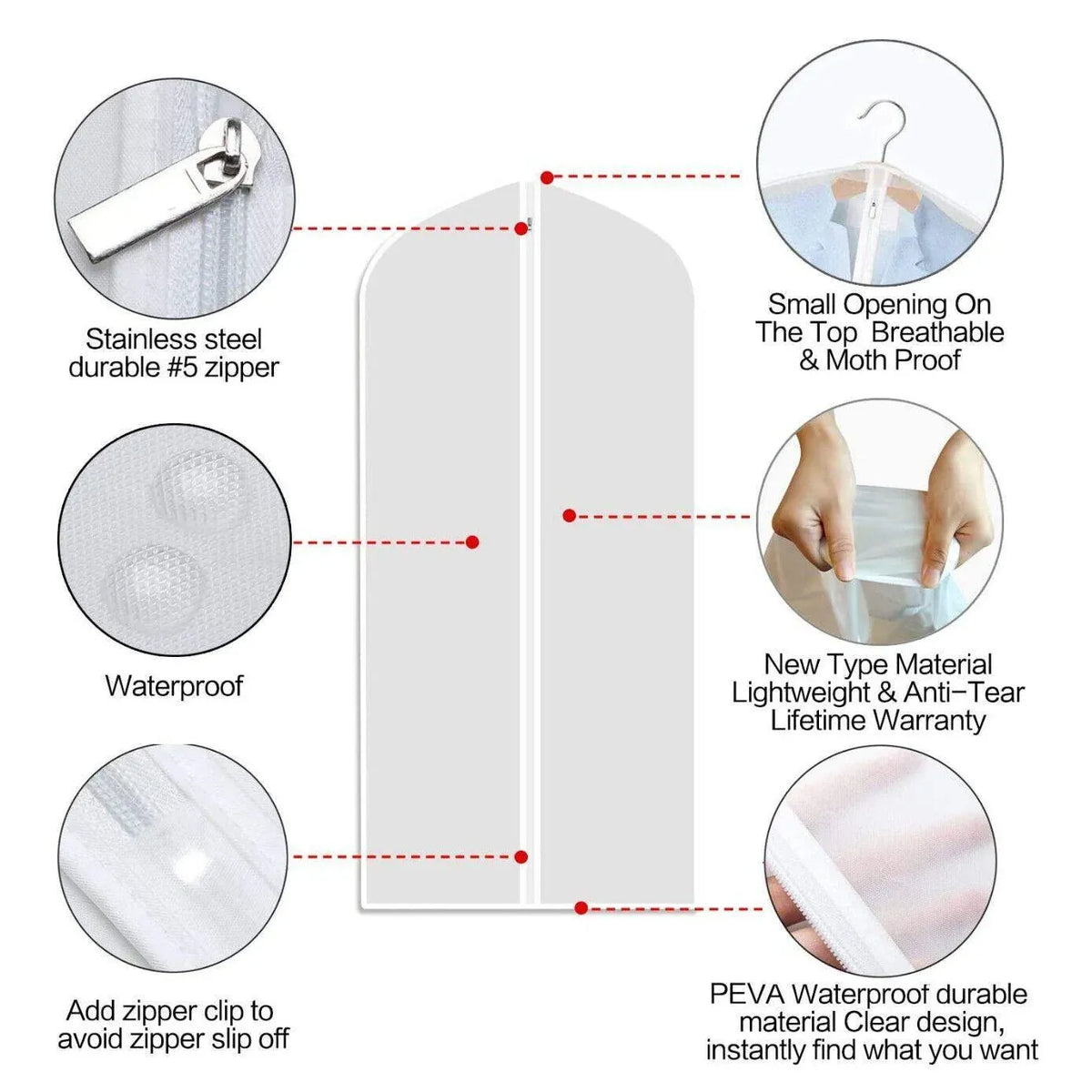 New Dustproof Storage Bag Garment Dress Cover Suit Clothes Coat Jacket Protector